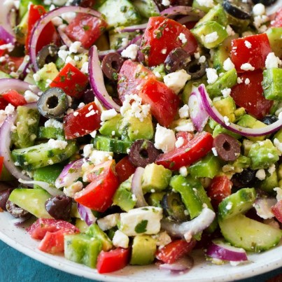 Best Greek Salad with Avocado