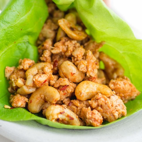 Low Carb Cashew Chicken Lettuce Wraps