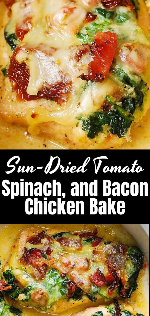 Sun-Dried Tomato, Spinach, and Bacon Chicken Bake 3