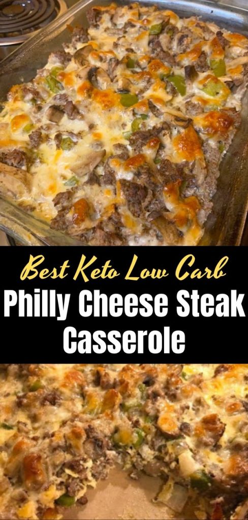 Best Keto Low Carb Philly Cheese Steak Casserole