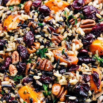 Cranberry Pecan Sweet Potato Wild Rice Pilaf