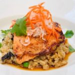 Recipe: Perfect Bahn-Mi Glazed Salmon with Pho Broth Risotto