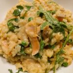 Easiest Way to Cook Appetizing Salmon, pea and arugula risotto