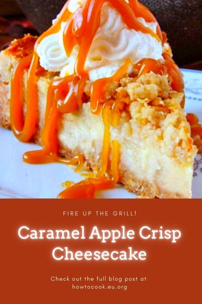 Caramel Apple Crisp Cheesecake #cheesecake