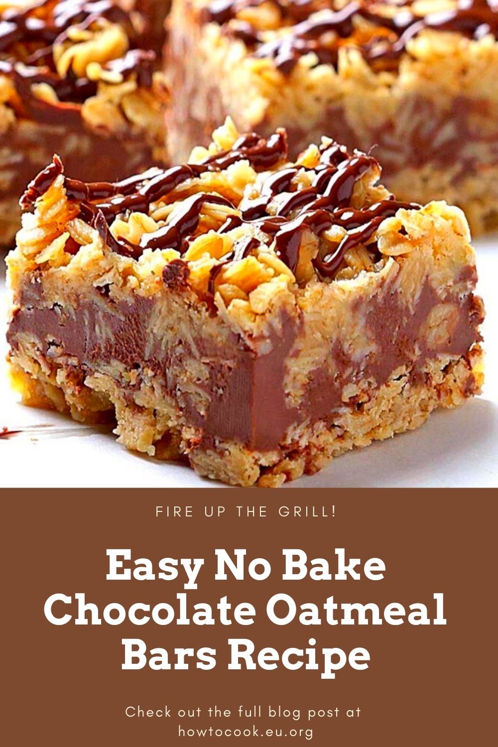 Easy No Bake Chocolate Oatmeal Bars Recipe #EasyNoBake #Chocolate #Oatmeal #Bars #Recipe