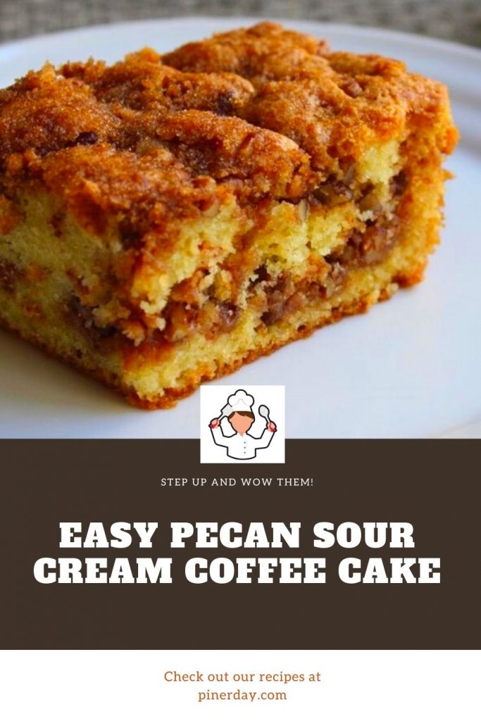 Easy Pecan Sour Cream Coffee Cake #Easy #Pecan #Cream #Coffee #Cake